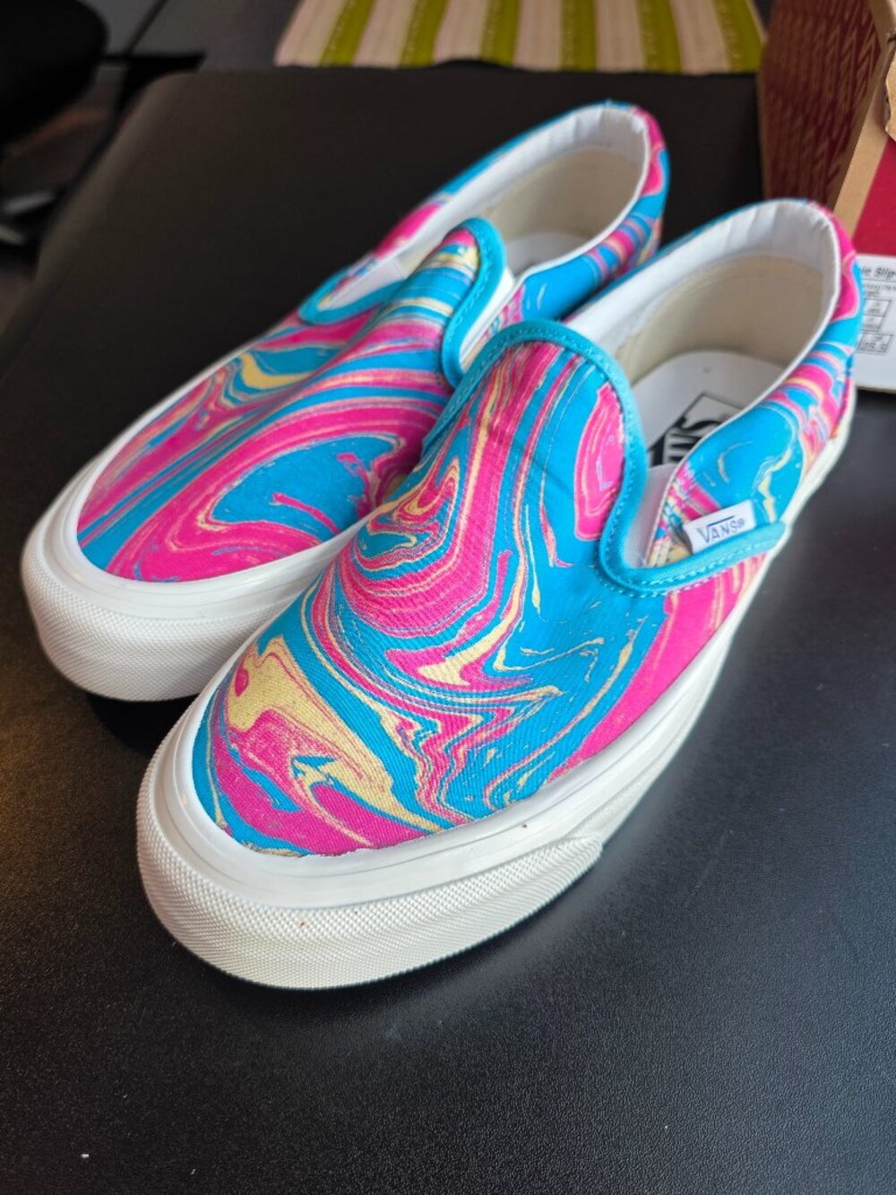 NWB VANS Classic Slip Ons Anaheim Factory OG Marble 7.5M/9.0W